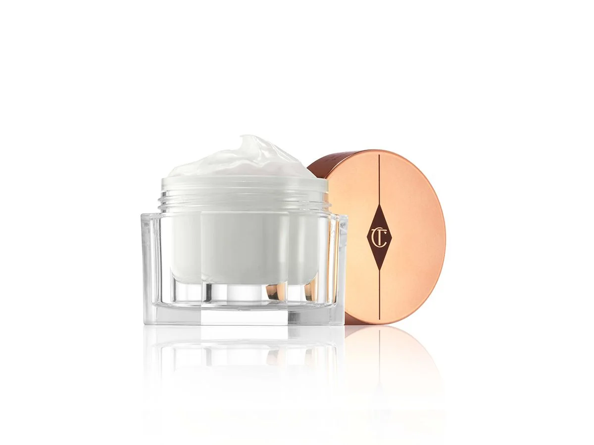 Award-winning moisturiser Charlotte's Magic Cream with lid off